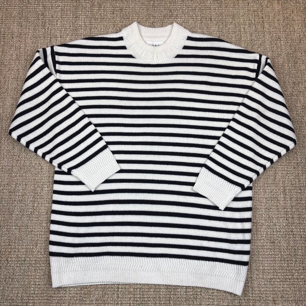 🖤 Tomboy Korean Brand Striped Knit Sweater | No Tag | Black & White